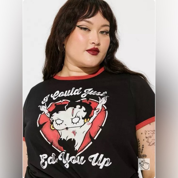 Torrid Betty Boop Classic Fit Cotton Ringer Tee - Picture 2 of 6